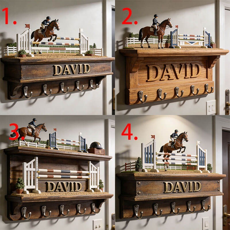 Custom equestrian-themed wall hooks key holder