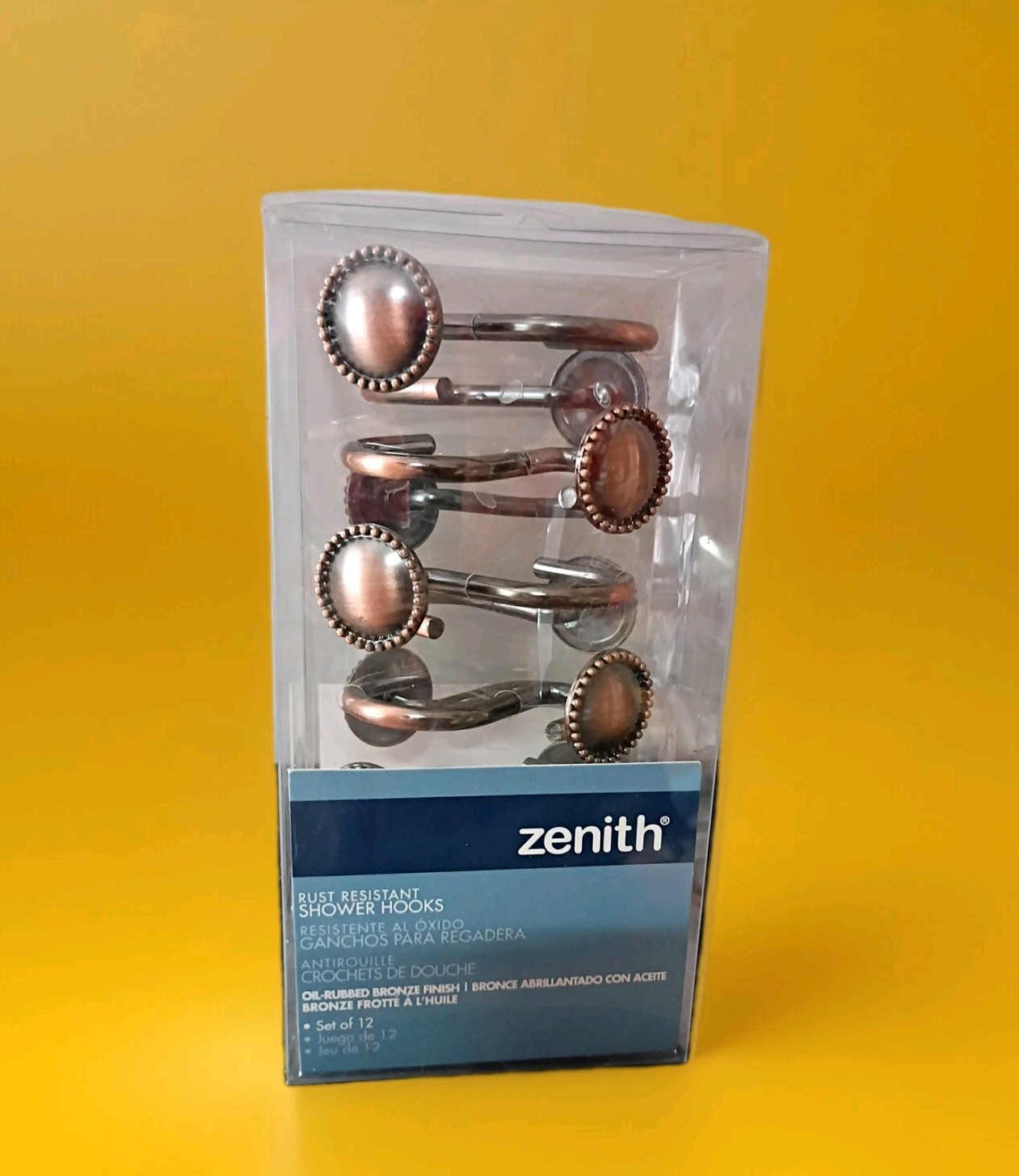 12PCS Oil Rubbed Bronze Rustproof Antique Decorative Shower Curtain Ring Holders