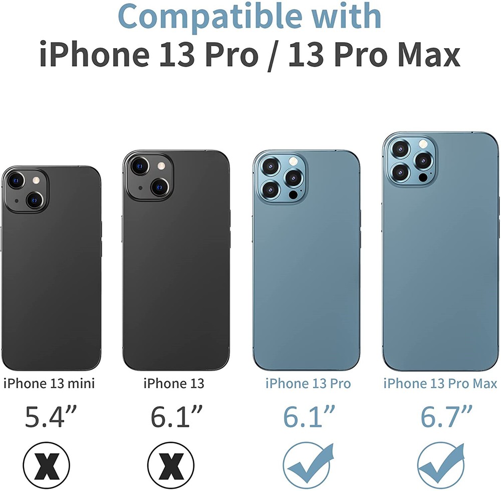 For Apple iPhone 12 13 Pro/Max 3 PC Ring Tempered Glass Camera Lens Protector