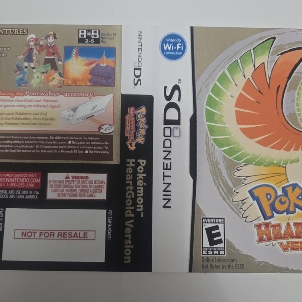 Replacement Case For Pokemon Heart Gold Version Nintendo DS