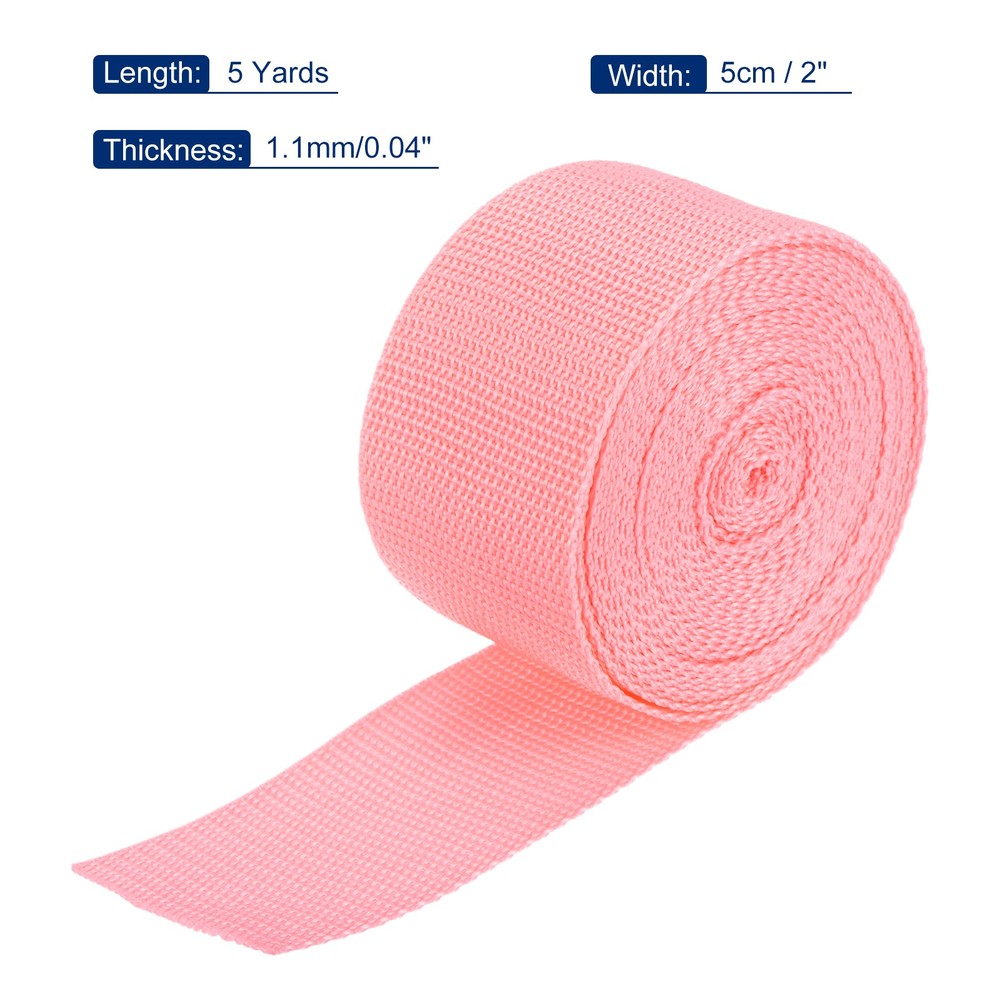 Lightweight Polypropylene Webbing Strap 5cm 5 Yard Pink