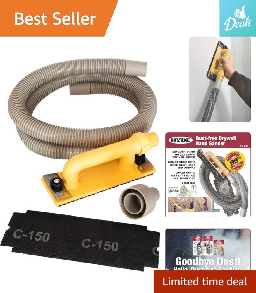 Versatile Dust-Free Drywall Vacuum Hand Sander - Quick Screen Replacement Tool