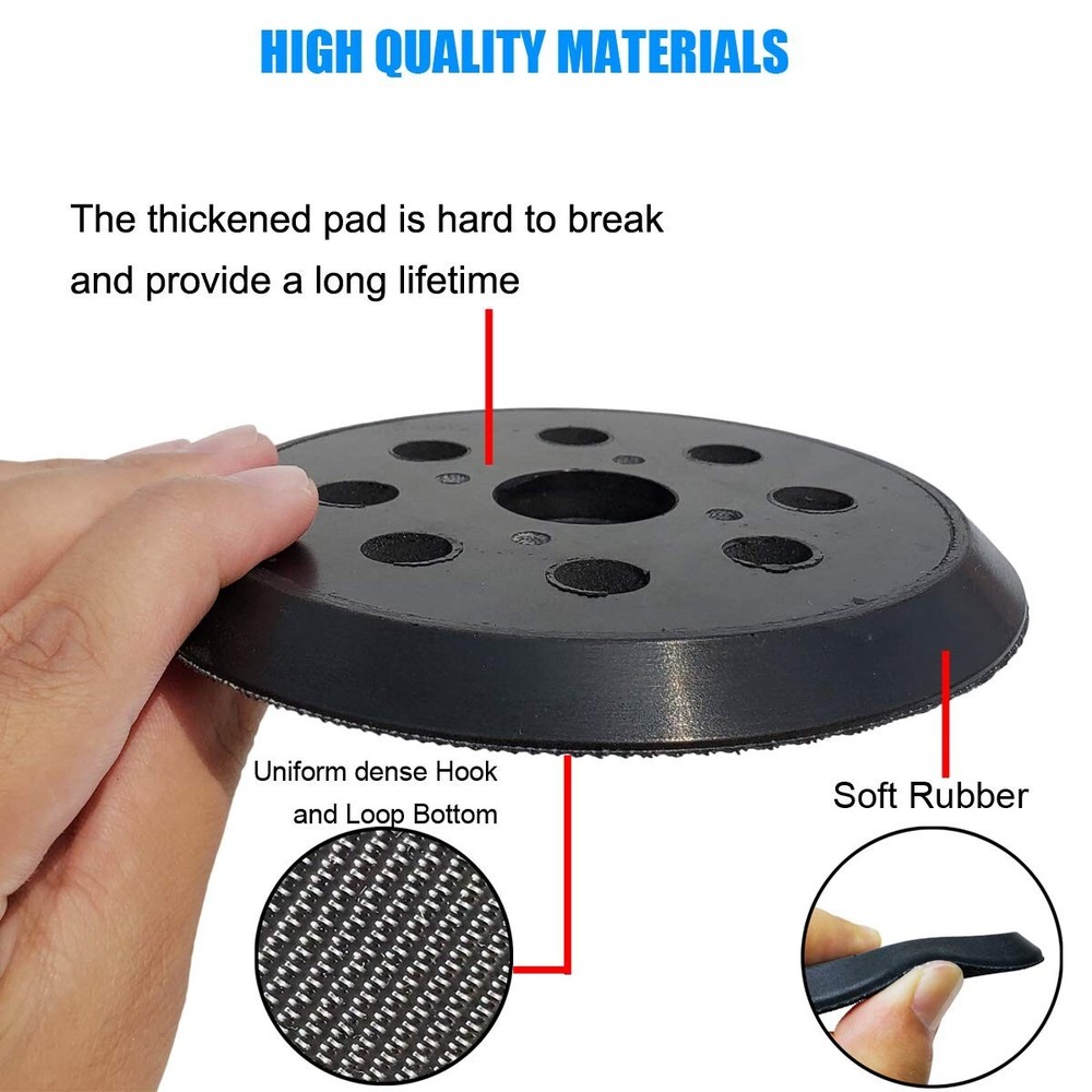 5" Sander Pad For Ryobi Sander 5 Inch 8 Hole Hook And Loop Replacement 180 Grit
