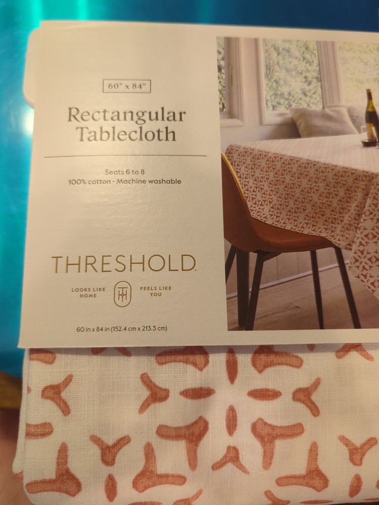 Threshold Rectangular Tablecloth 60 X 84 New