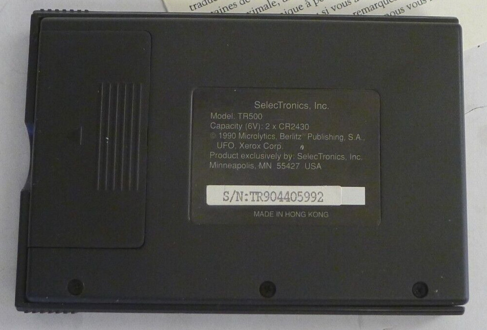 Berlitz Interpreter TR500 by Selectronics dated 1990 +Manuals & Box - TESTED