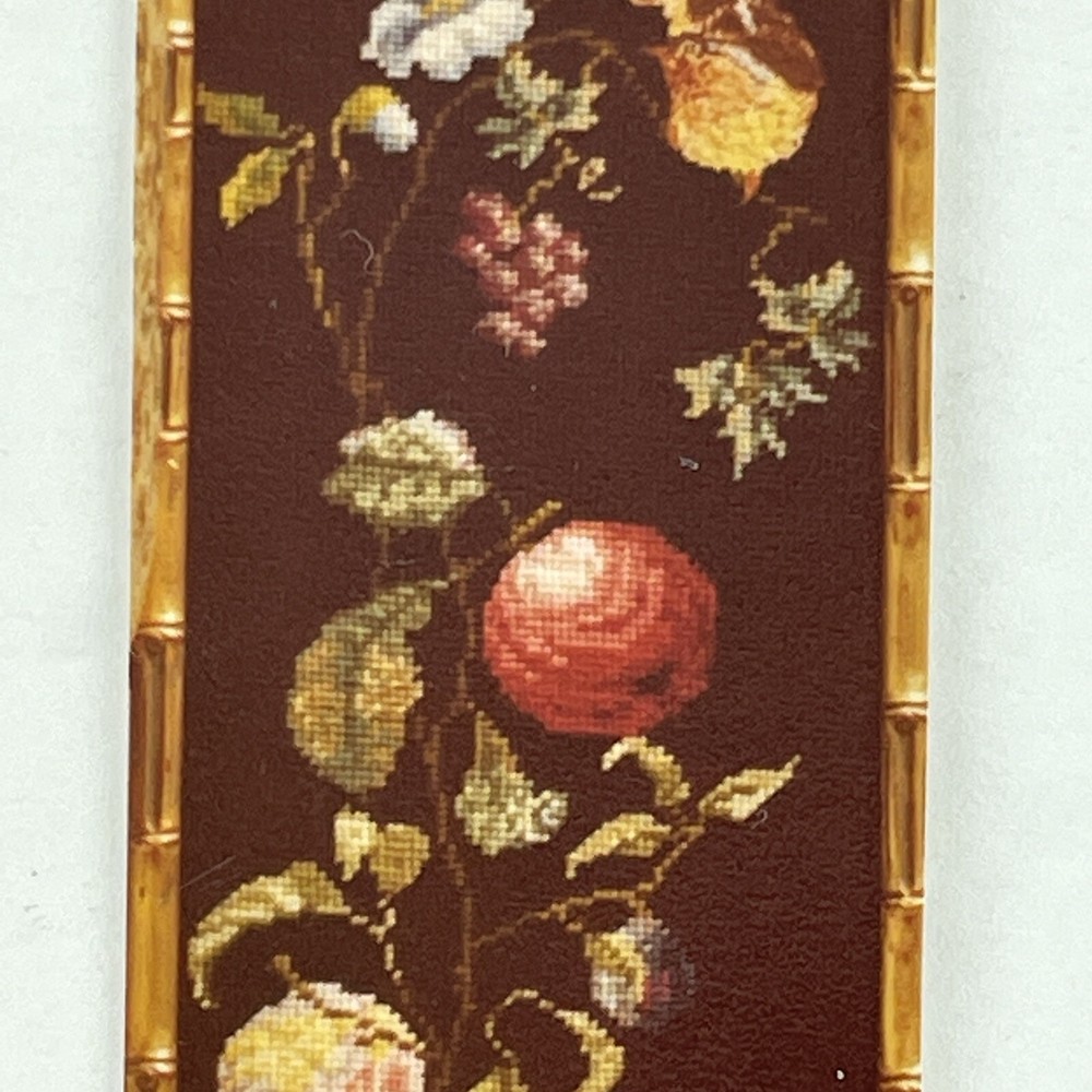 Eunice Beam Caprice Needlework Gros Point Panel Vine with Fruit and Birds