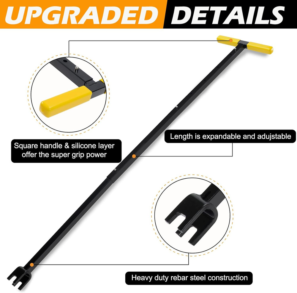 37 Inch Water Meter Key, Adjustable Length, 4-Way Multi-Functional Utility Key,
