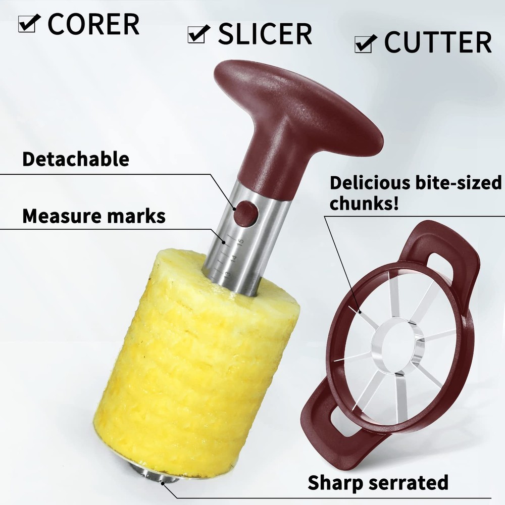 Pineapple Corer and Slicer Tool, Robust Pineapple Core Remover with Upgraded ...