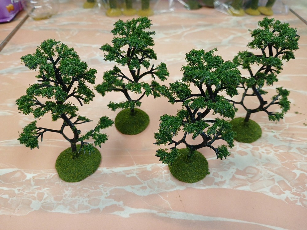 4 based Landscape Model Large Shade Trees wargaming scenery terrain 4.75" Tall