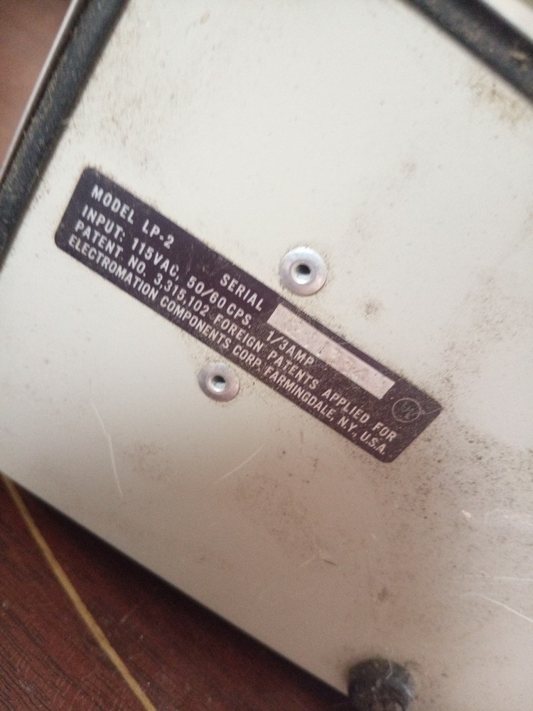 E/MC corp. Ultrasonic Cleaner Model No. LP-2 Electromation Components Corp.