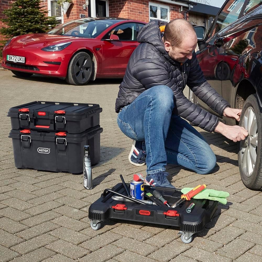 Versatile Rolling Dolly - 220 lbs Capacity with Modular Design & Locking Casters