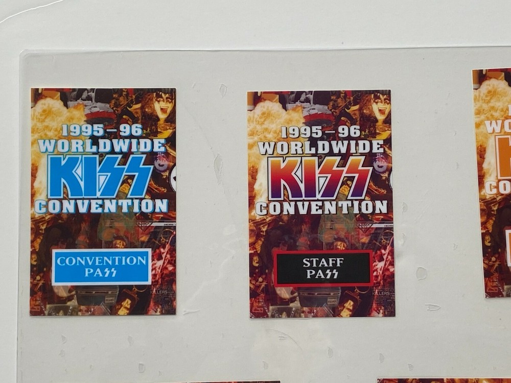 KISS Laminate Pass UNCUT SHEET Convention Concert Tour Management Staff Vintage