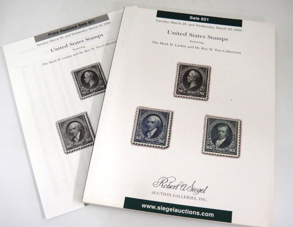 Siegel Stamp Auction Catalog Larkin & Tess Collections 2000 w Prices Realized