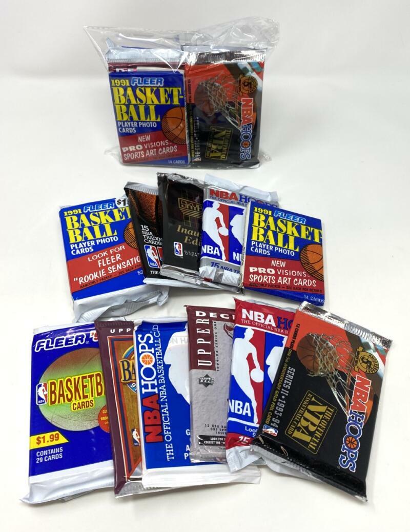 HUGE LOT: 100 Unopened Basketball Cards in Factory Sealed Packs of NBA Cards
