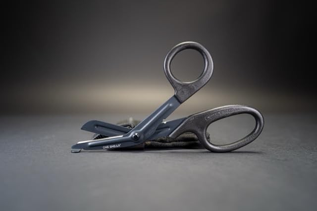 ONE Shear Trauma Shears- Bus Basic Utility Black Scissor, Fluoride Non-Stick Coa