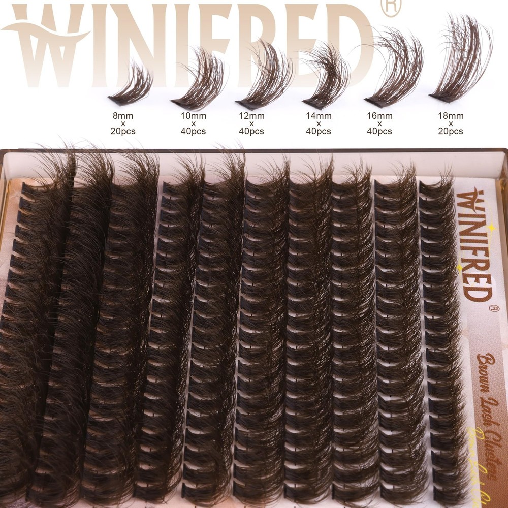 Brown Lash Clusters Dark Individual Lashes Wispy Thick Volume