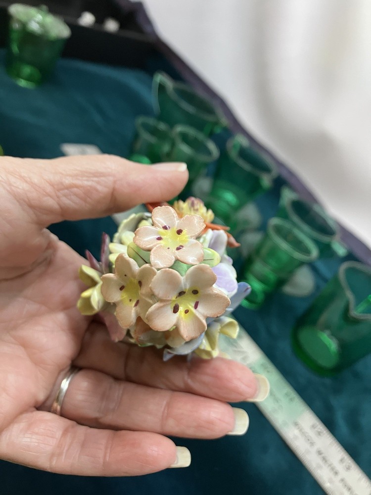 Antique Dresden Floral Chandelier Pull