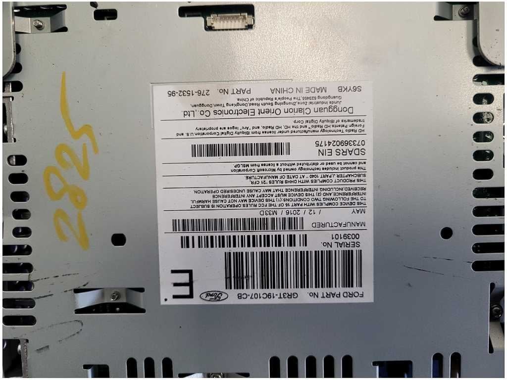 2016 Ford Mustang GT S550 Sync 3 Receiver Nav Audio Face Plate Heated 2825