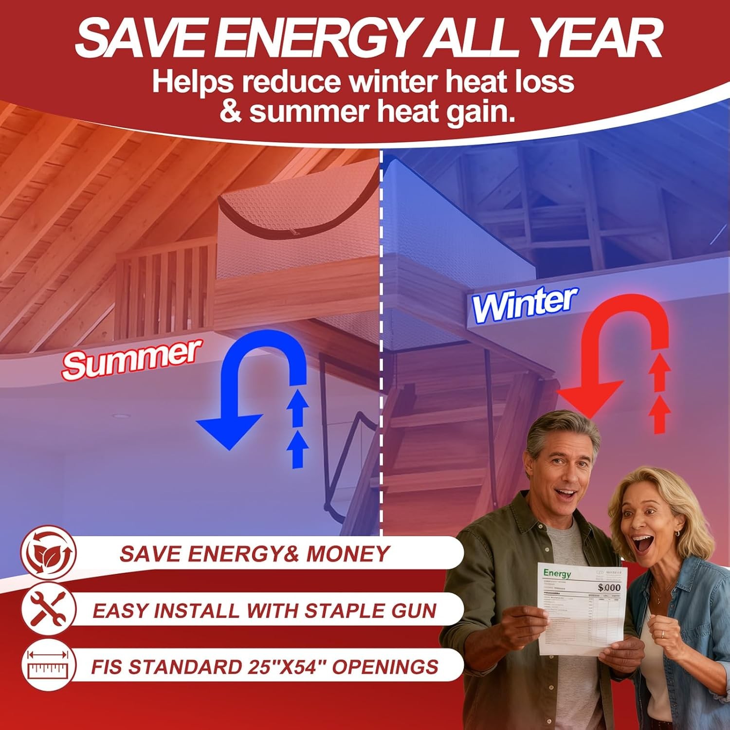 Attic Stairway Insulation Cover Pull-Down Attic Door Tent