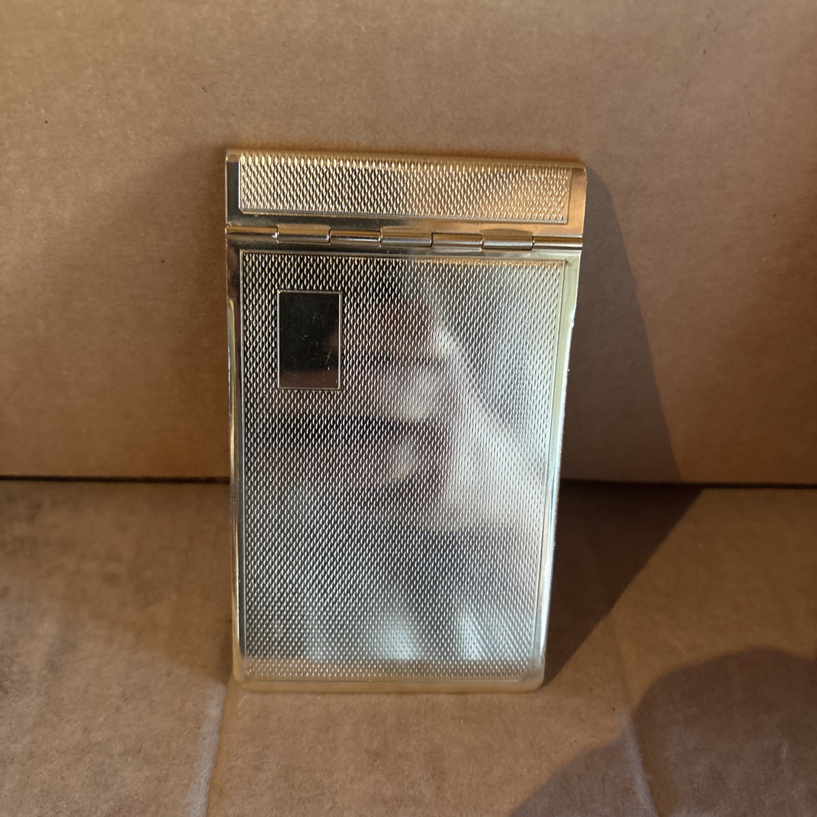 Vintage Gold Tone Metal Mini Note Pad Retractable Pencil From Japan 1956