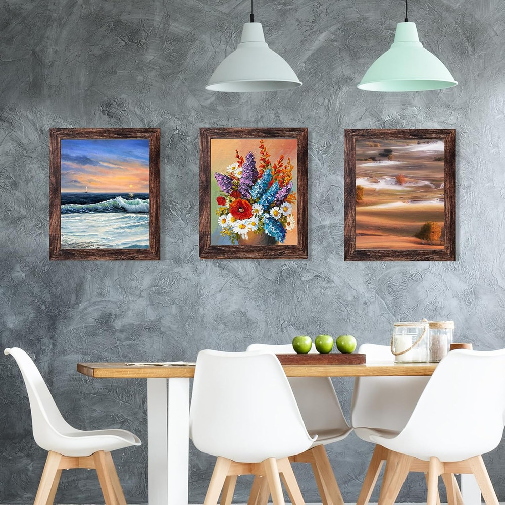 8X10 Picture Frame Brown for Wall Mounting or Tabletop Display 2 Pack