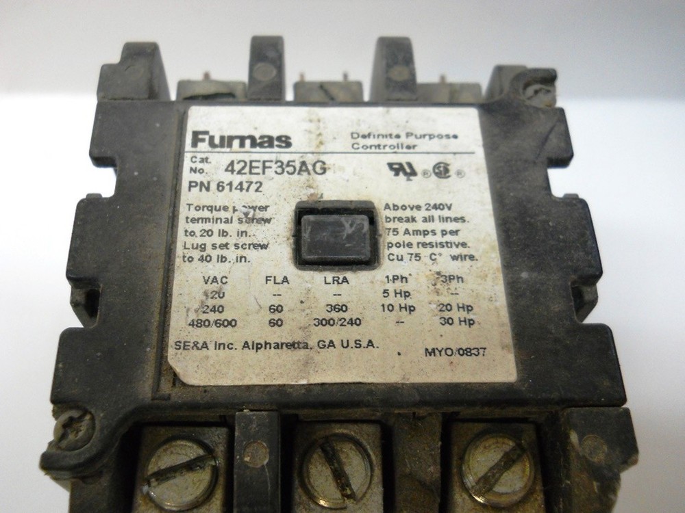 FURNAS, DEFINTE PURPOSE CONTROLLER, 42EF35AC, 3 POLE, 60A FLA