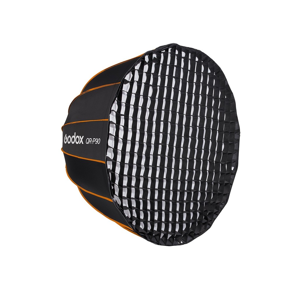 Godox QR-P90 90CM Softbox with Grid, Parabolic Softbox Bowens Mount Quick Setup