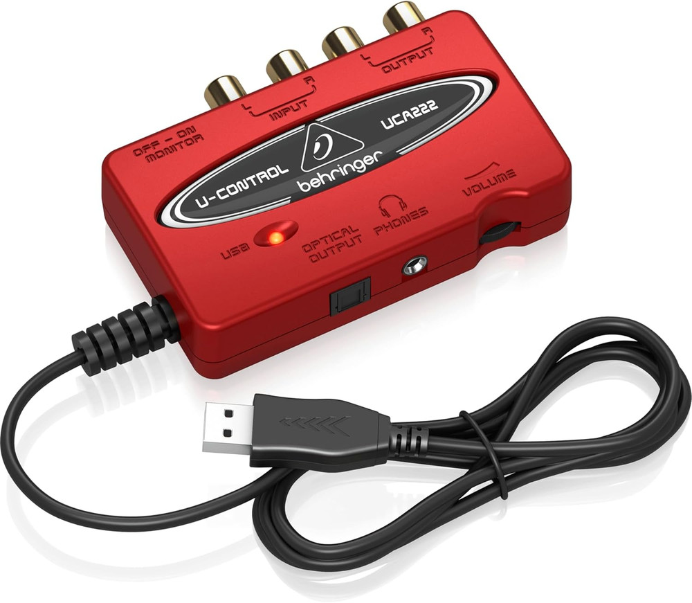 Behringer U-CONTROL UCA222 Ultra-Low Latency 2 In/2 Out USB Audio Interface with