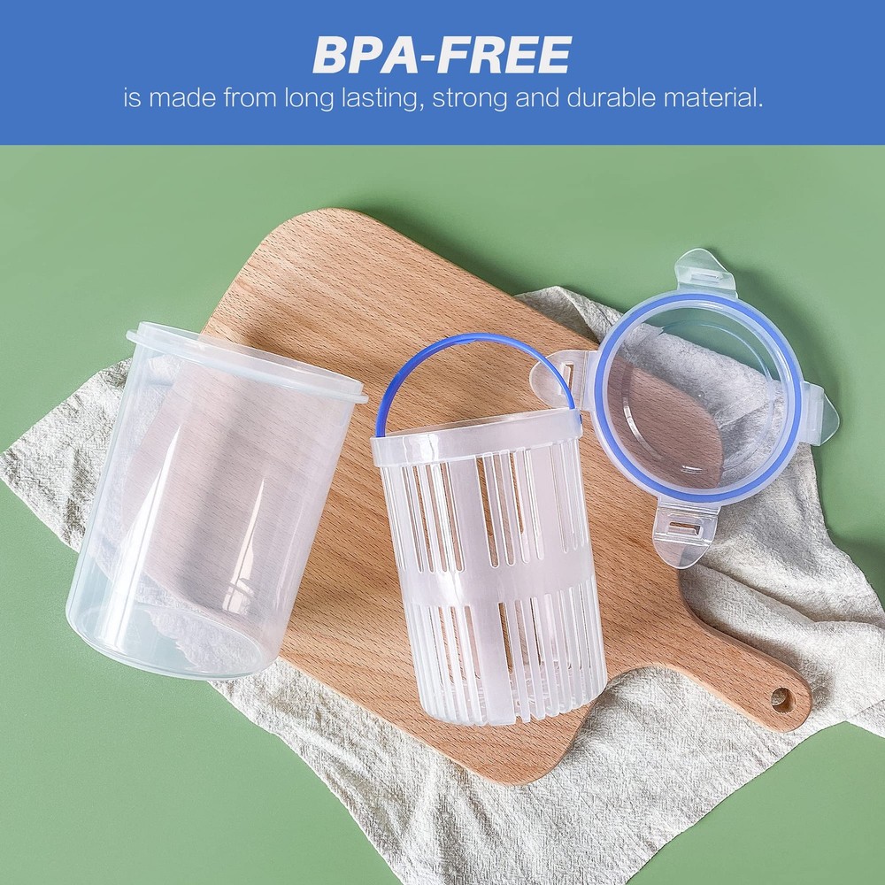 Pickle Jar 24 oz pickle container with strainer Pickle Holder Keeper Lifter, ...