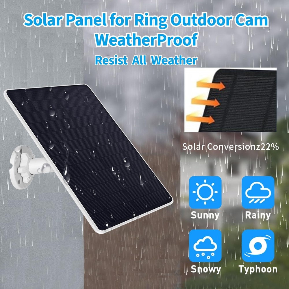 Ring Camera Solar Panel Charger, Compatible with Stick Up Cam, 1Pack