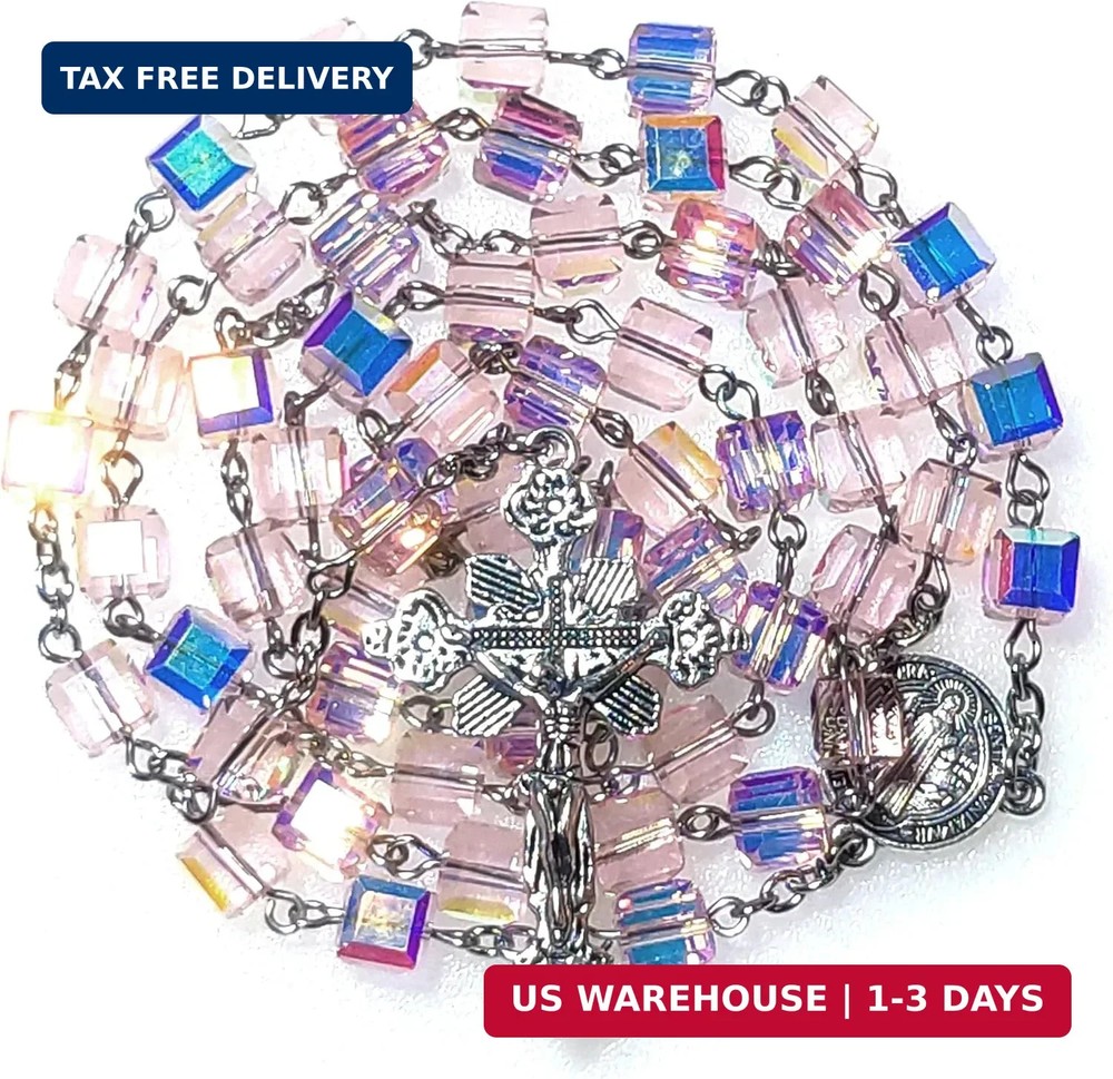 Rosary Beads Chaplet Highly refractive Cubic Cutting Artificial Crystal Glass Ro