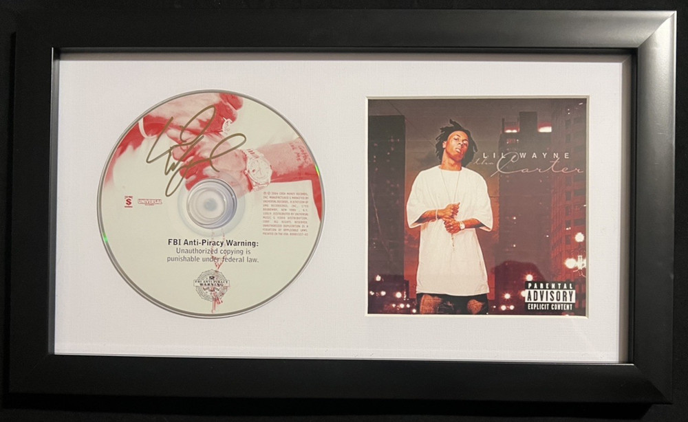 LIL WAYNE "THA CARTER” SIGNED  FRAMED AUTOGRAPHED CD COVER *EXACT PROOF w/ COA