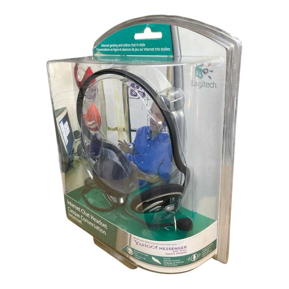 NEW Logitech Internet Chat Headset Behind the Head Multicolored Computer SEALED