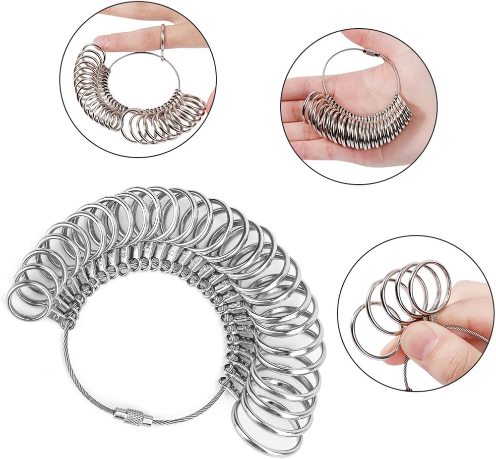 Auckyeer Ring Sizer Measuring Tool 27 Pcs, Ring Sizing Kit 0-13 with Half Size,