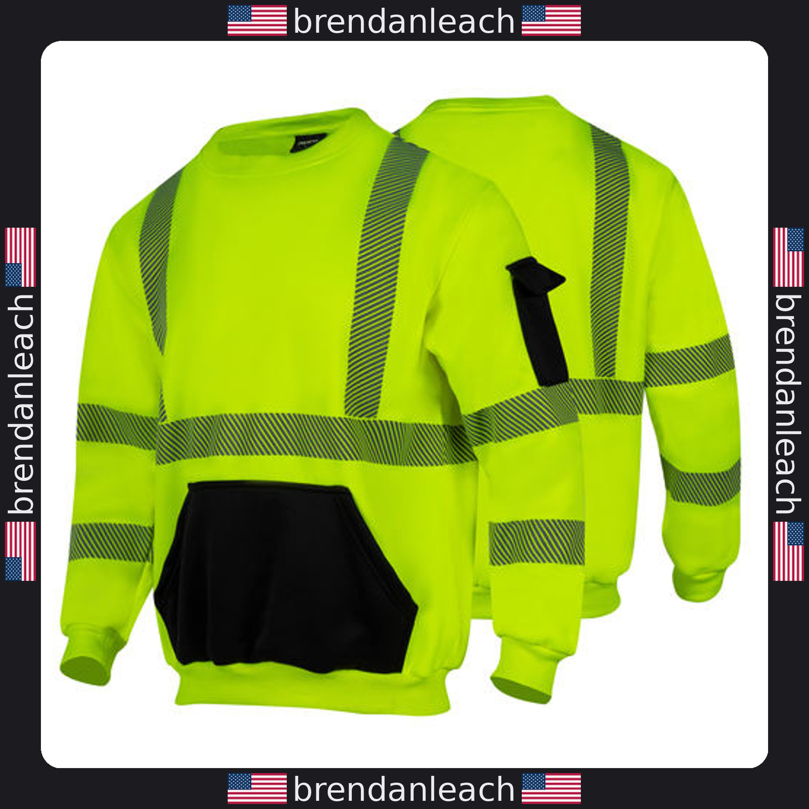 Hi Vis Hoodie for Men ANSI Class 3 Reflective Safety Sweatshirt