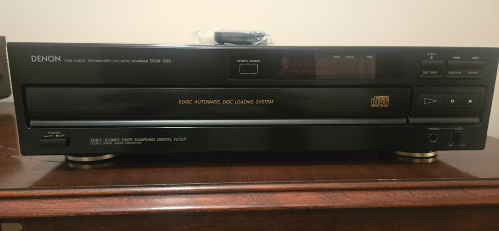 Denon DCM-350 5 Disc CD Player w/ RC-229 remote, "As-Is", May not Fully Function
