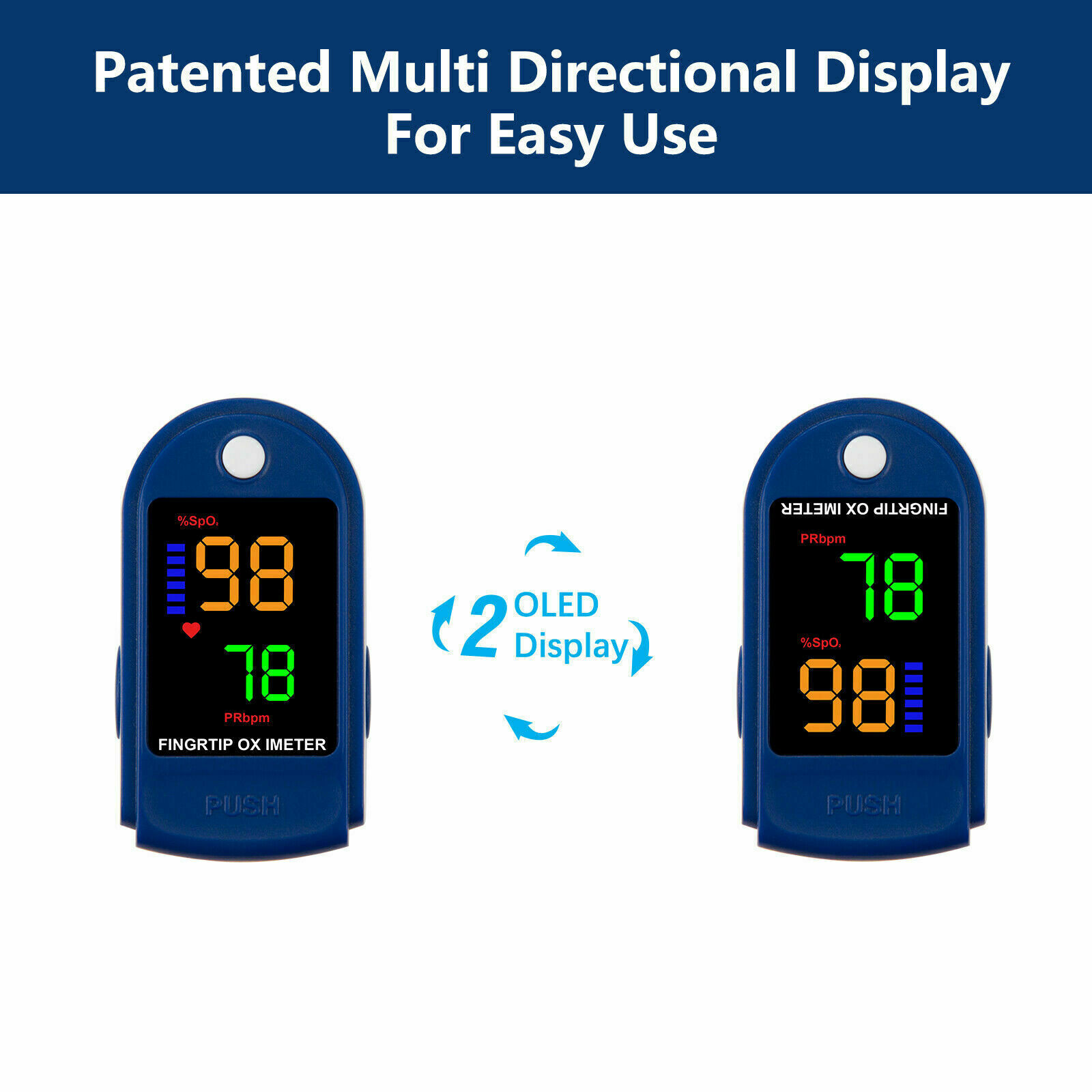 Finger Tip Pulse Oximeter Meter SpO2 Oxygen Saturation rate Heart Blood Monitor