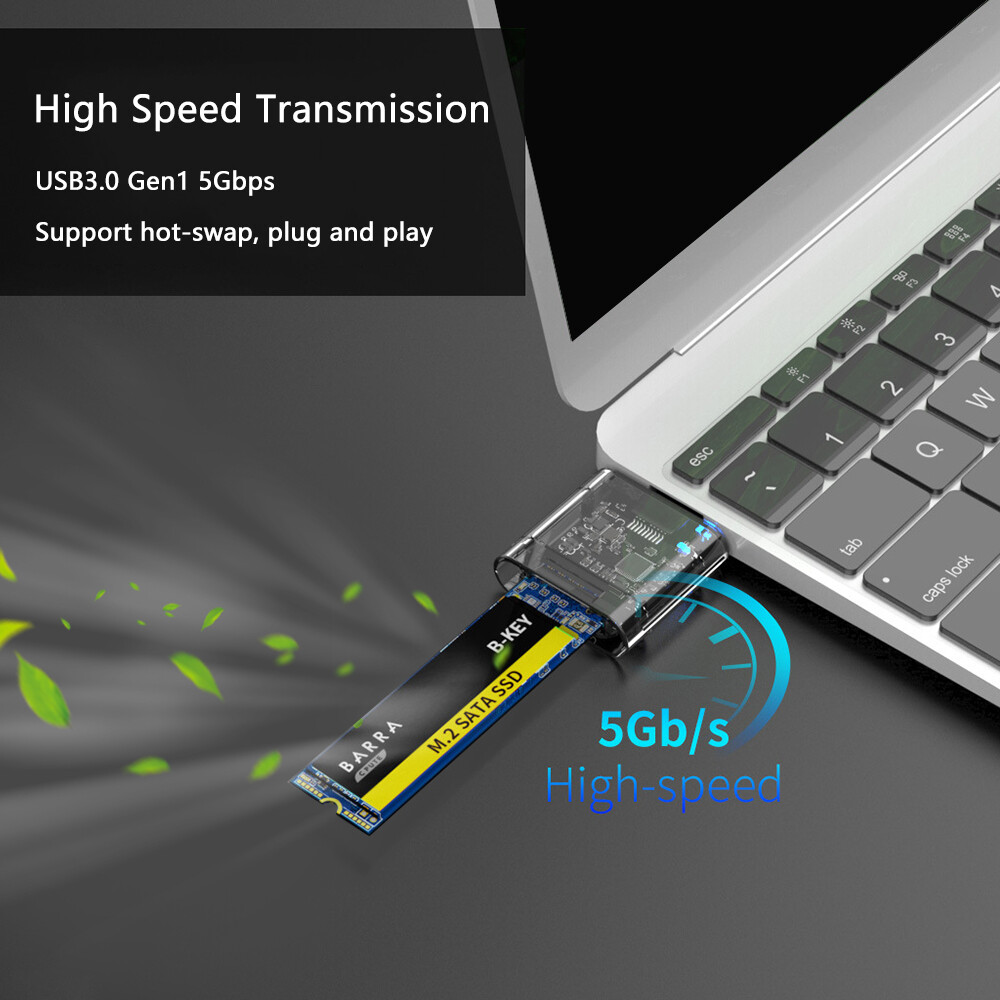 M.2 NGFF SSD SATA TO USB 3.0 Solid State External Enclosure Storage Case Adapter