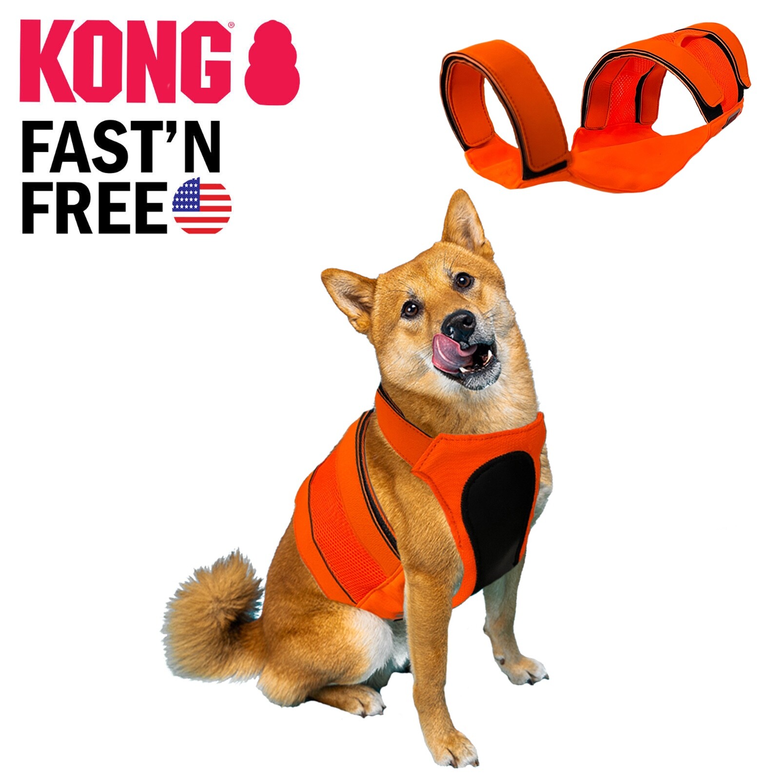 Kong Reflective Dog Hunting Safety Vest High Visibility Outdoor Walking Harness