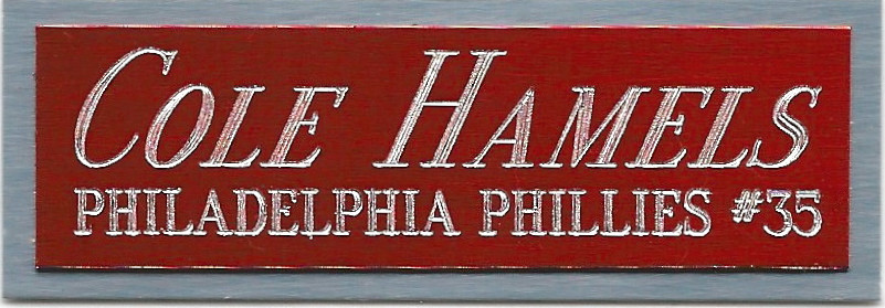 COLE HAMELS PHILLIES NAMEPLATE FOR AUTOGRAPHED Signed Baseball Display CUBE CASE