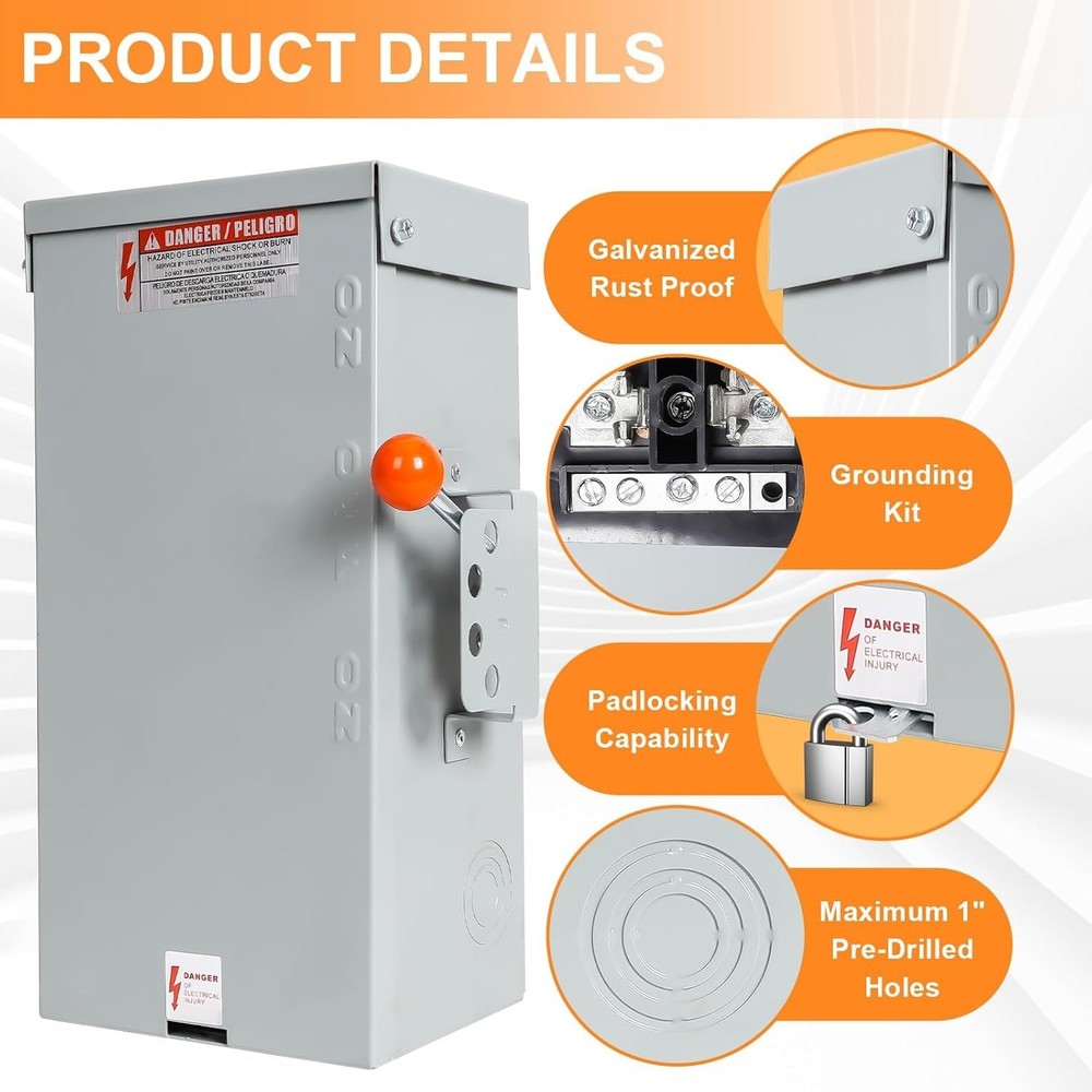 Reliable 100A Double Throw Generator Switch - 10- Durability for Home Use