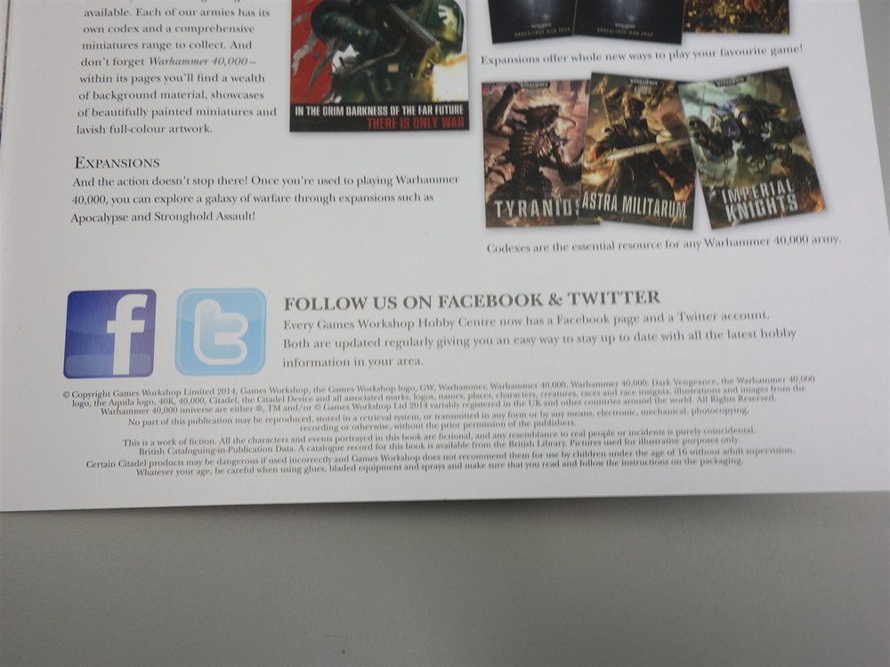 Warhammer 40K: Dark Vengeance Read This First Rulebook