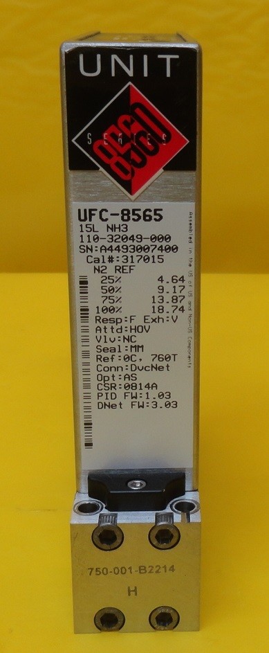 Unit Instruments UFC-8565 Mass Flow Controller MFC 15L NH3 8560 Used Working