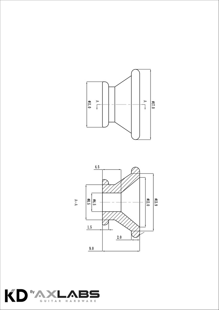 KD By AxLabs Standard Large Strap Buttons (2) - Chrome
