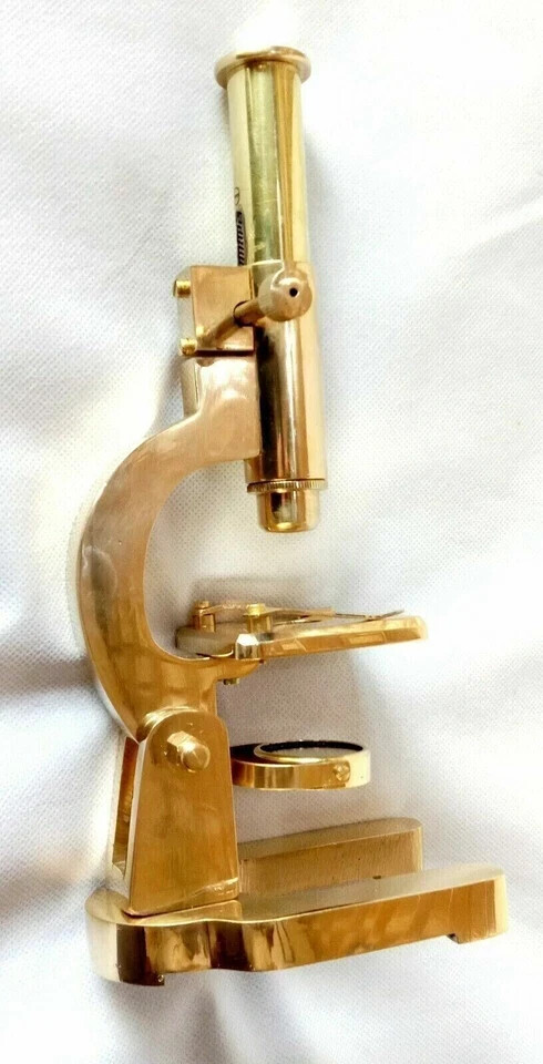 Antique Brass Heavy Microscope 9 Inches Students Brass Microscope Gift Items