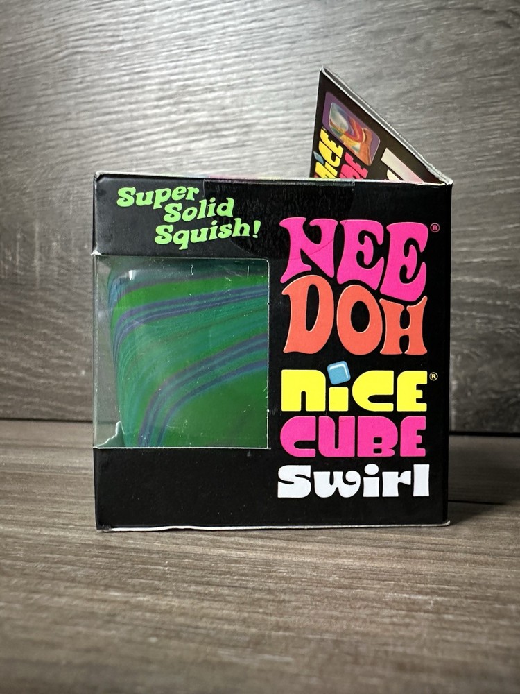 GREEN PURPLE BLUE Schylling NeeDoh Nice Cube Swirl. Super Solid Squish AUTHENTIC
