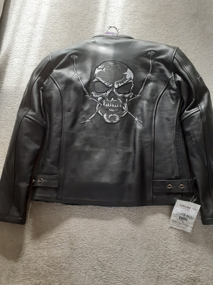 Ladies leather motorcycle jacket 42