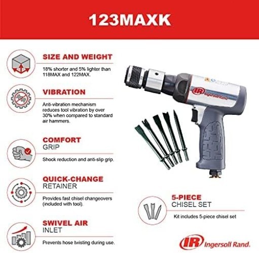 Air Hammer Kit with Chisel Set Vibration Reduction Impact Power Tool