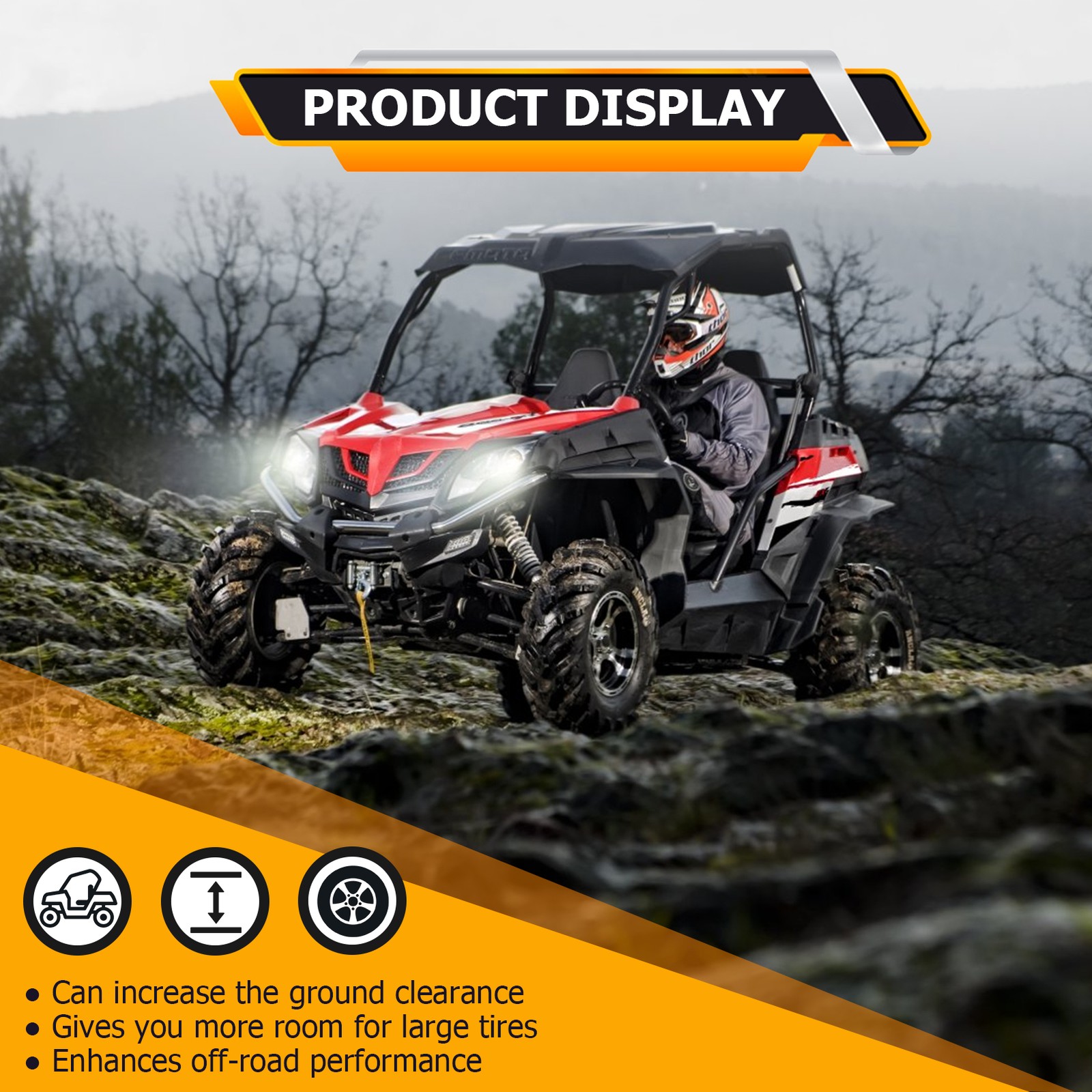 Heavy Duty Steel 2" Full Suspension Lift Kit For 14-23 CFMoto ZForce 800 EX/1000