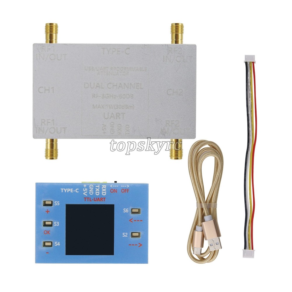 RF-8GHz-60DB Programmable Attenuator + Type-C Cable + Offline Controller